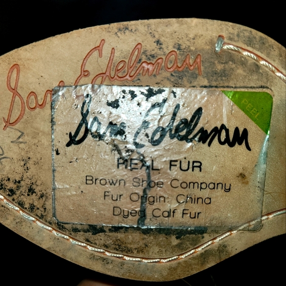 Ladies Sam Edelman peep toe Calf hair/suede shoe booties size 7.5 color black - Picture 2 of 5